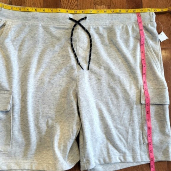 Edgar + Ash Shorts Edgar Ash Mens Grey Fleece Cargo Shorts Size Xl